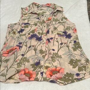 Express Multicolor Floral Sleeveless Blouse
